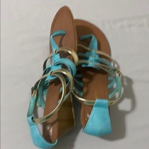 Blue and gold flats Madden Girl
